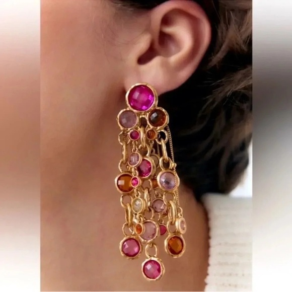 ZARA MULTI-COLOR WATERFALL EARRINGS - Picture 1 of 14